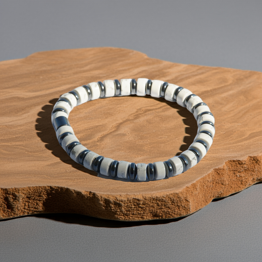 ZİHİNSEL HUZUR - Öfke ve Strese Karşı Koruma Bilekliği (Havlit ve Hematit)