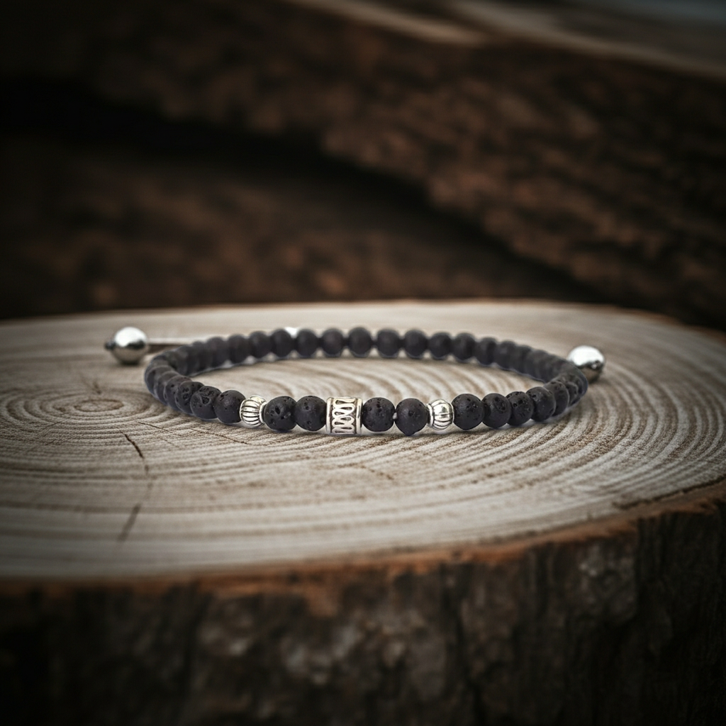 Lava Taşı Bileklik - Unisex Doğal Taş Şık Aksesuar 4mm