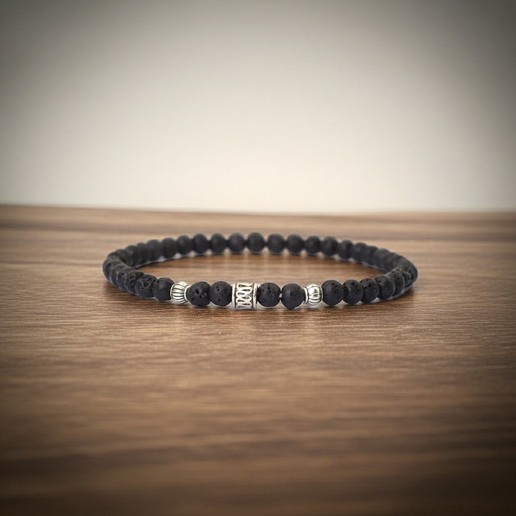 Lava Taşı Bileklik - Unisex Doğal Taş Şık Aksesuar 4mm