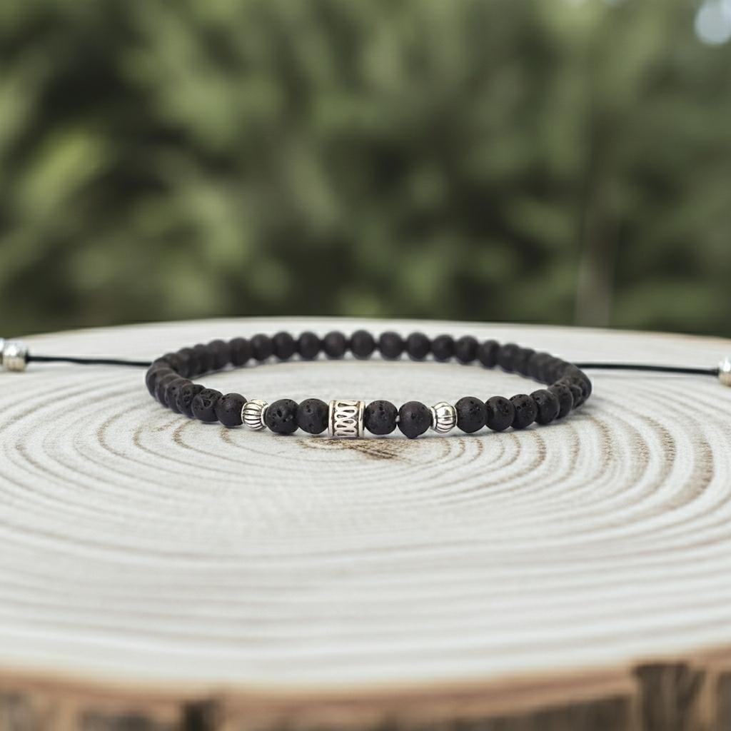 Lava Taşı Bileklik - Unisex Doğal Taş Şık Aksesuar 4mm