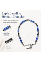 Premium Doğal Taş Tasarım Çelik Zincirli Bileklik Serisi – Zarafetin Doğal Enerjisi Lapis Lazuli