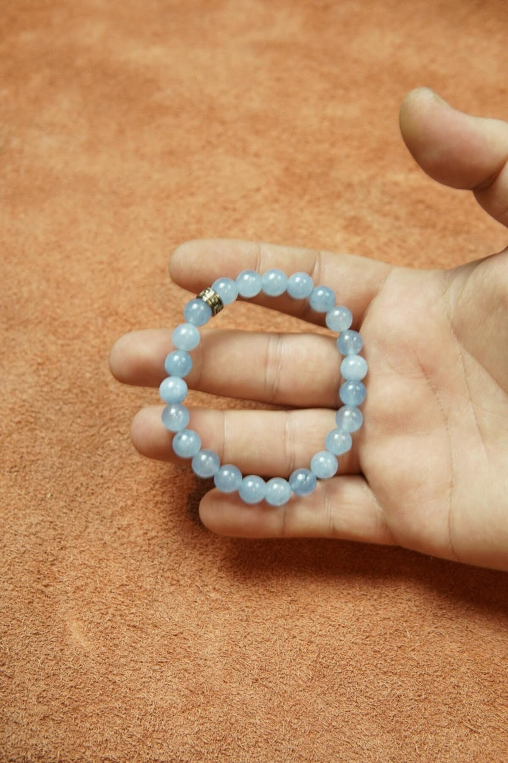 Bileklik Doğaltaş Akuamarin Charm 8 mm - Huzur Başarı ve Pozitif Etki
