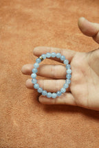 Bileklik Doğaltaş Akuamarin Charm 8 mm - Huzur Başarı ve Pozitif Etki