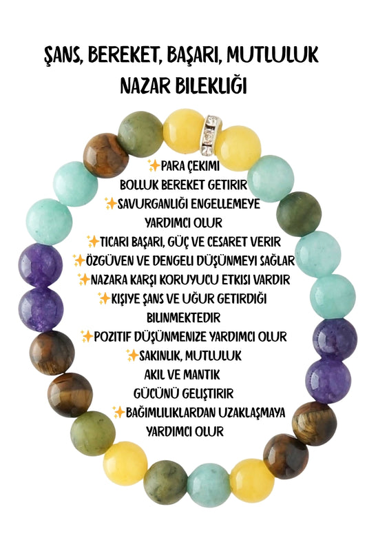 Bileklik Doğaltaş Başarı Özgüven Şans 8 mm - Motivasyon ve Koruma