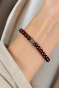 Orijinal Granat (Lal) Doğal Taş Bileklik - 8 mm / 19 cm Esnek Misinalı