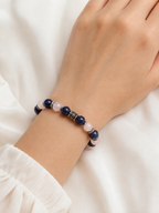 Orijinal Pembe Kuvars & Lapis Lazuli Doğal Taş Bileklik - 8 mm / 19 cm Esnek Misinalı