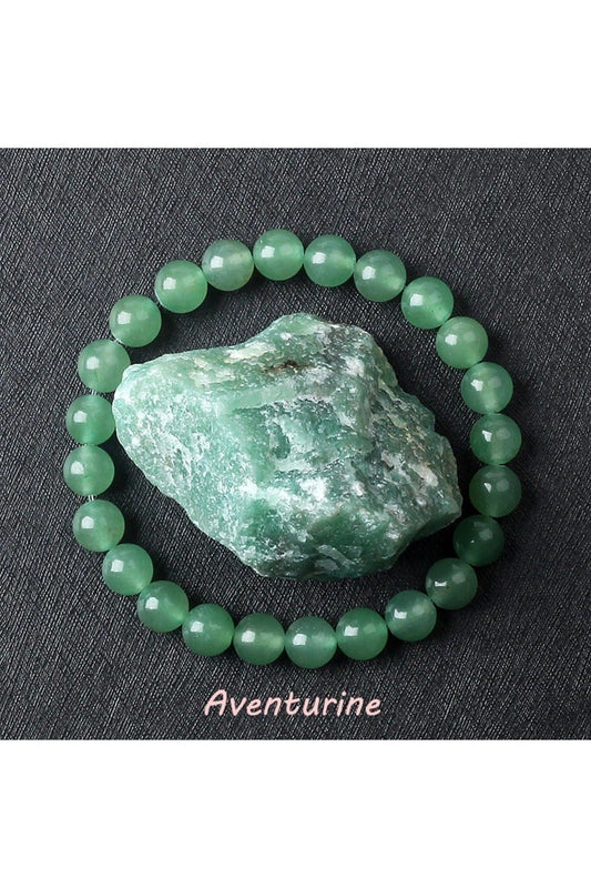 Aventurin Doğal Taş Bileklik - Hakiki Yeşil Şans Bereket ve Bolluk Takısı