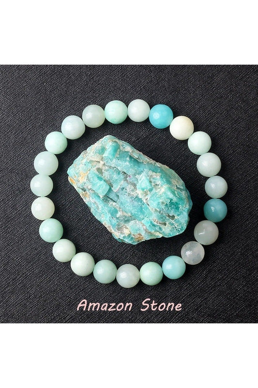 Amazonit Doğal Taş Bileklik - Hakiki Turkuaz İletişim ve Huzur Takısı