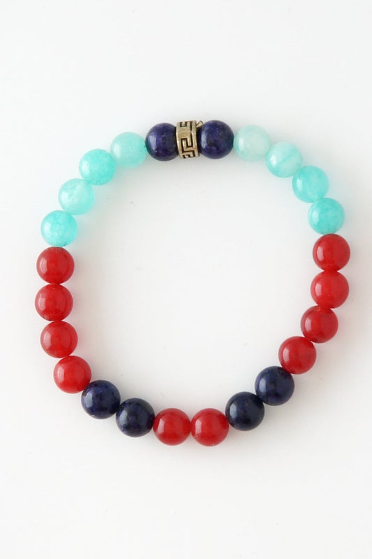 Ametist Akuamarin Akik Doğal Taş Bileklik - Aşk Sevgi ve Huzur Takısı