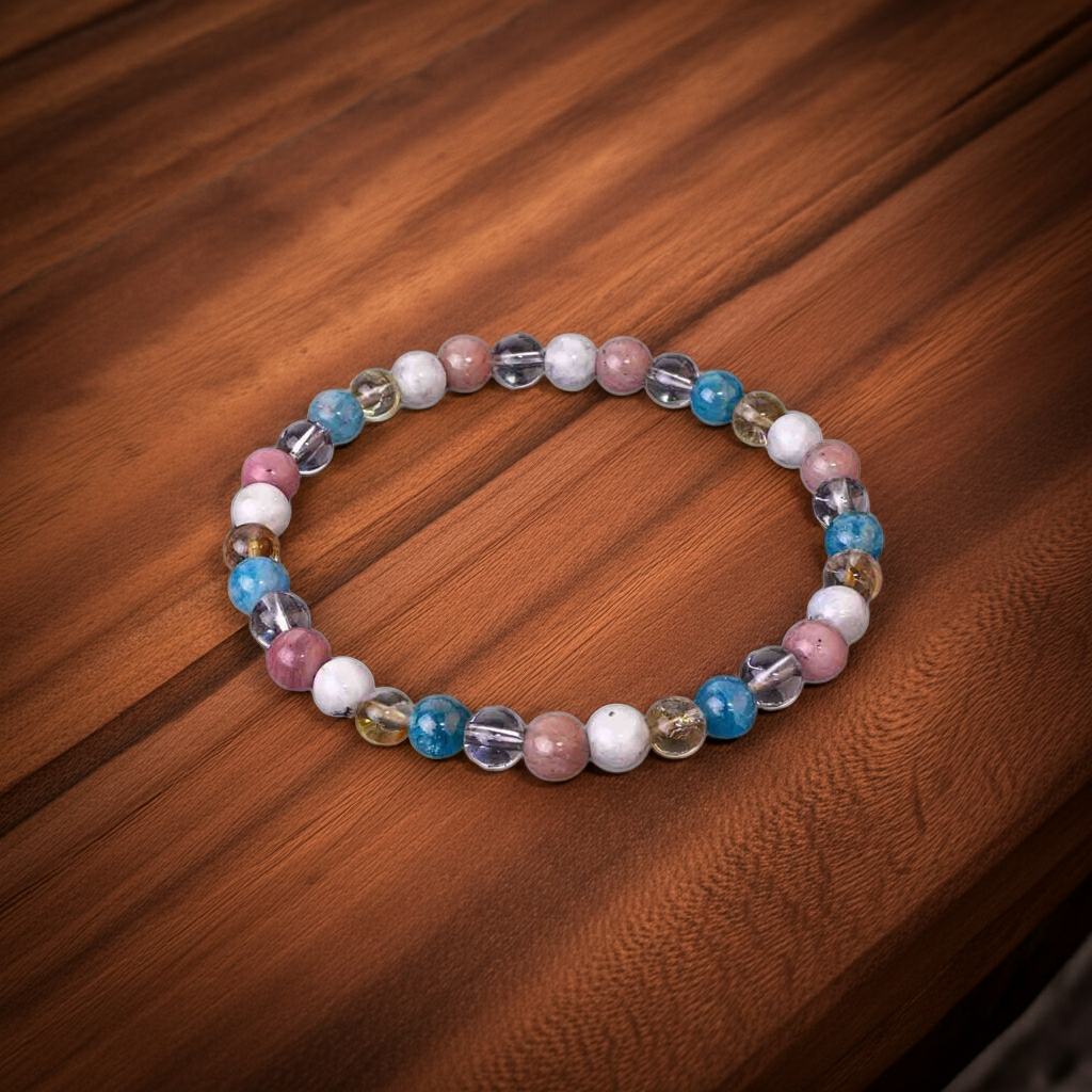 Zayıflama Bileklik (Apatit, Ay Taşı, Sitrin, Kristal Kuvars, Rodonit)
