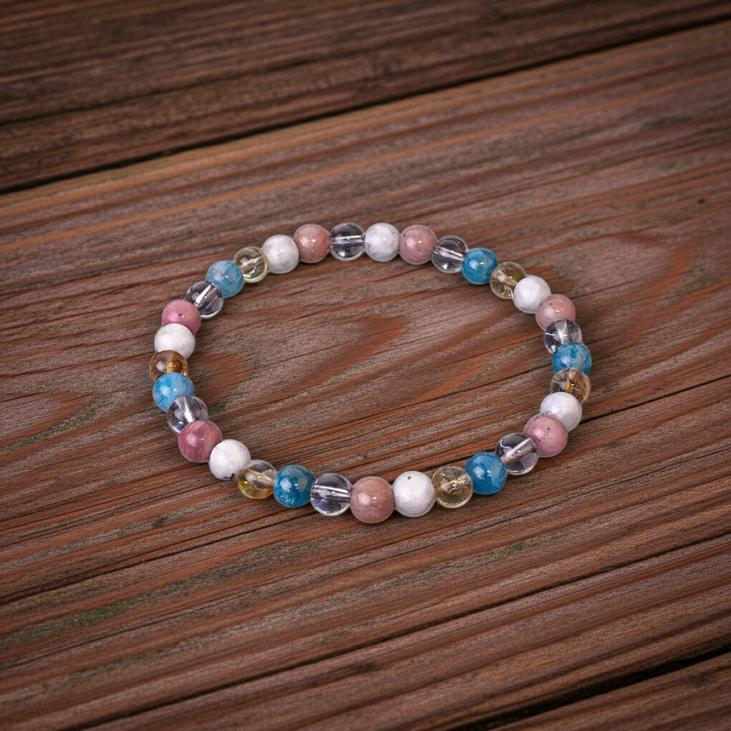 Zayıflama Bileklik (Apatit, Ay Taşı, Sitrin, Kristal Kuvars, Rodonit)