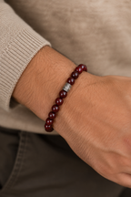 Orijinal Granat (Lal) Doğal Taş Bileklik - 8 mm / 19 cm Esnek Misinalı