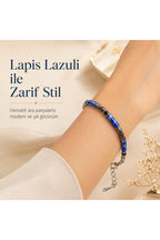 Premium Doğal Taş Tasarım Çelik Zincirli Bileklik Serisi – Zarafetin Doğal Enerjisi Lapis Lazuli