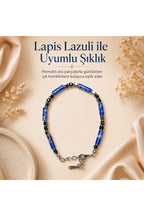 Premium Doğal Taş Tasarım Çelik Zincirli Bileklik Serisi – Zarafetin Doğal Enerjisi Lapis Lazuli