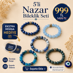 5’li Mavi Nazar Bileklik Seti – Tek Set, 5 Farklı Stil — 1499 TL Yerine 999 TL