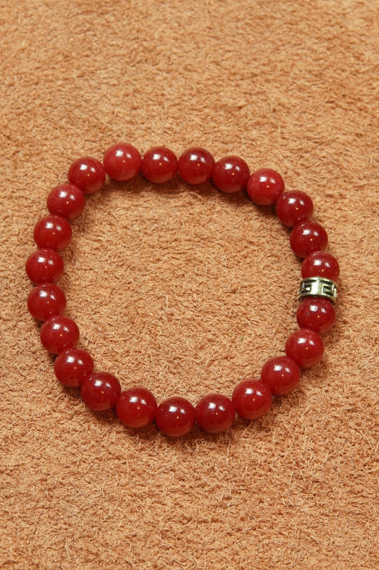 Kırmızı Jasper Doğal Taş Bileklik - Hakiki Kırmızı Kadın Erkek Aksesuar - Denge Sabır Ve Güç Bilekliği Pozitif Enerji Şans Şifa Ve Topraklama Takı Mod