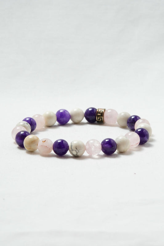 Sertifikalı Havlit Ametist Ve Pembe Kuvars Huzur Ve Duygusal Denge Bilekliği | Sakinlik Ve Sevgi