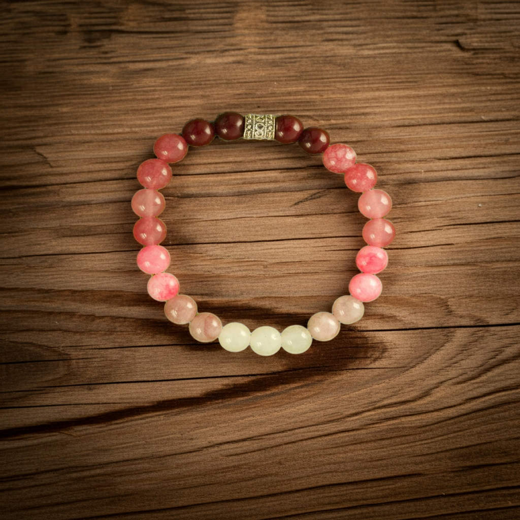 Sertifikalı Çakra Bolluk Bereket Şans Bilekliği Doğal Taş Kuvars | Eşsiz Beşli Kombinasyon