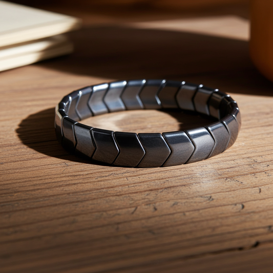 Hematit Doğal Taş Geniş Balık Sırtı Bileklik – Özel Tasarım