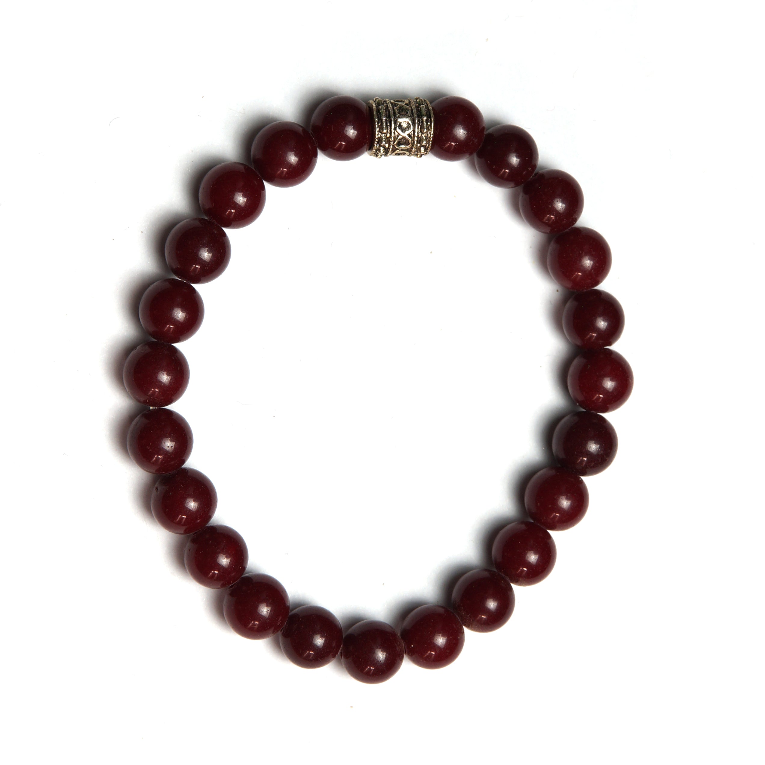 Orijinal Granat (Lal) Doğal Taş Bileklik - 8 mm / 19 cm Esnek Misinalı