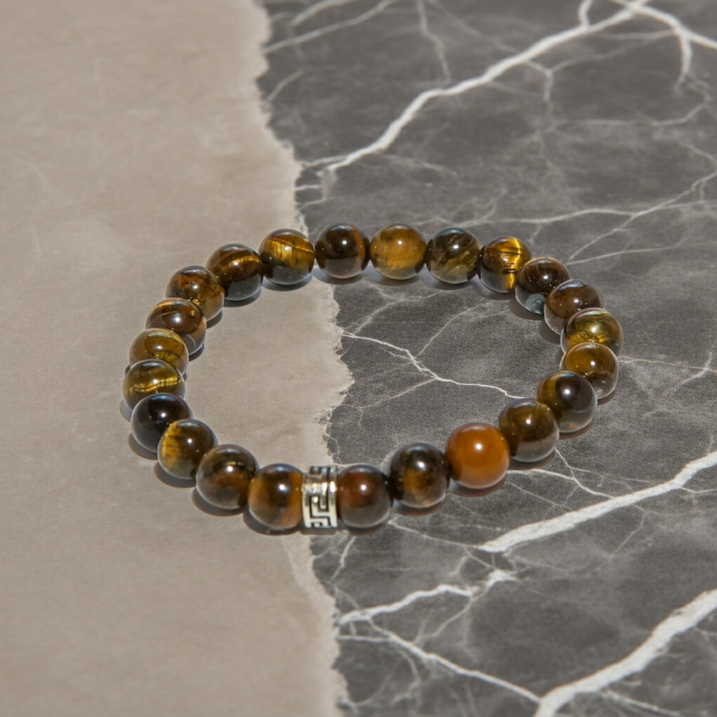 Kaplan Gözü Doğal Taş Bileklik - Şık ve Dayanıklı 8mm