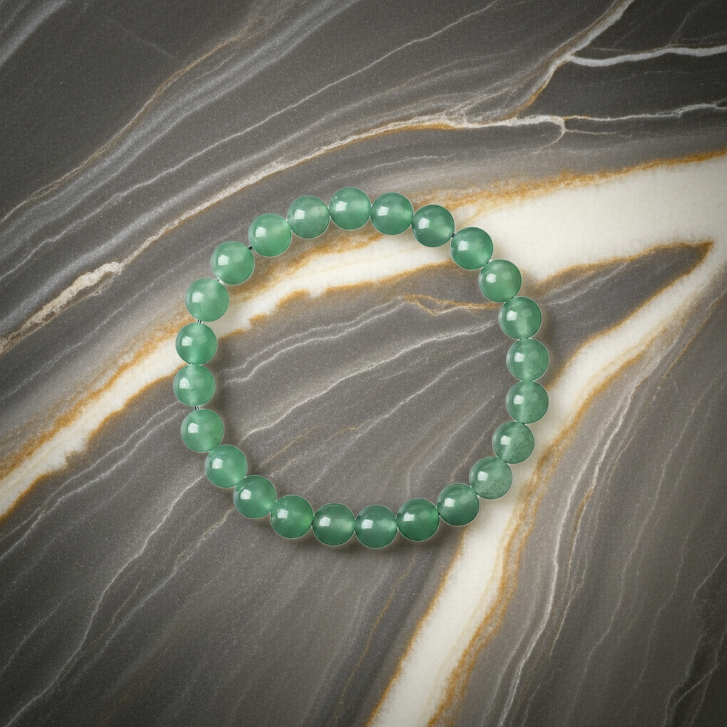 Sertifikalı  Aventurin Doğal Taş Bileklik | Refah Taşı