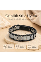 Premium Doğal Taş Tasarım Deri Bileklik Serisi – Gerçek Doğal Taş Hematit