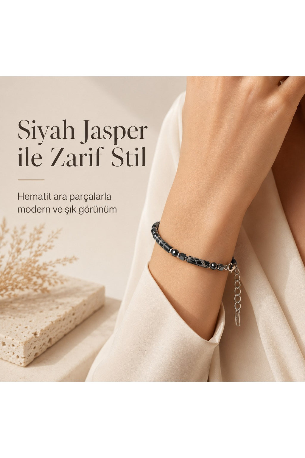 Premium Doğal Taş Tasarım Çelik Zincirli Bileklik Serisi – Zarafetin Doğal Enerjisi
