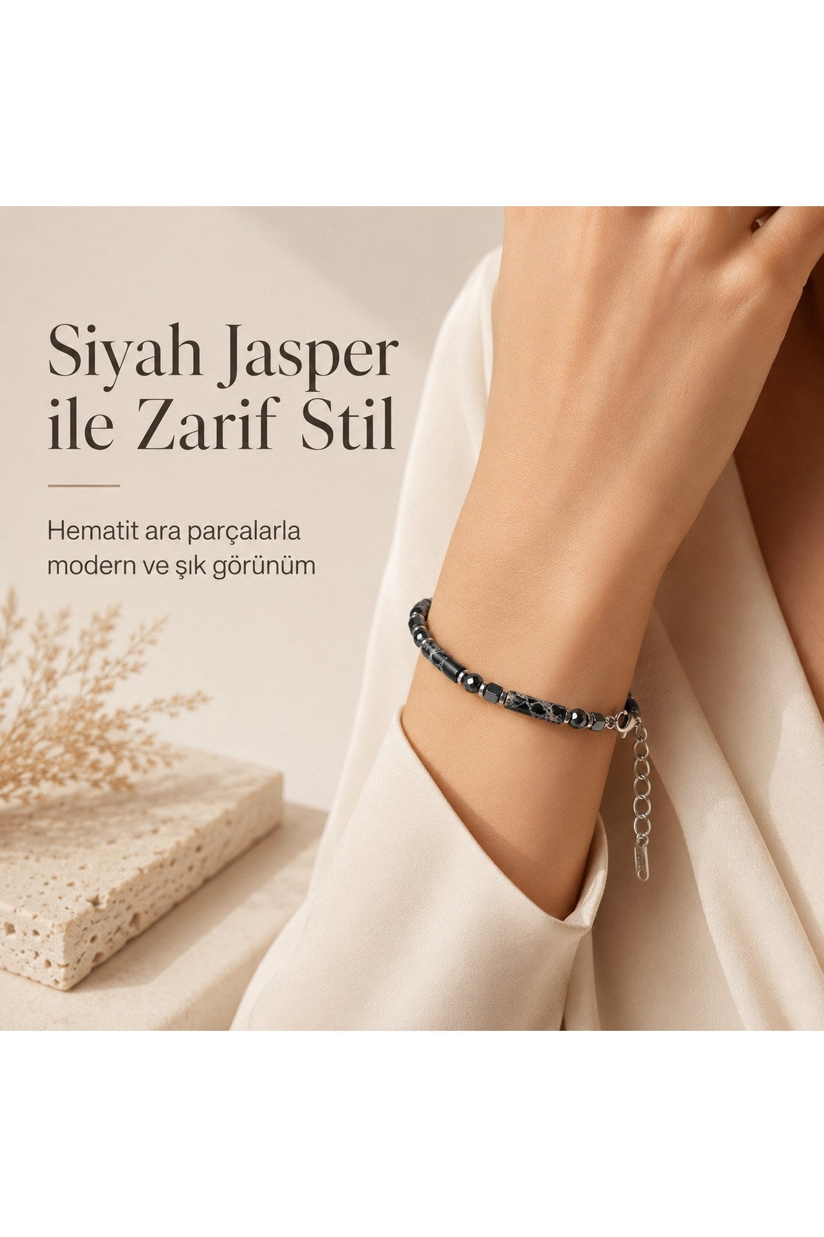 Premium Doğal Taş Tasarım Çelik Zincirli Bileklik Serisi – Zarafetin Doğal Enerjisi