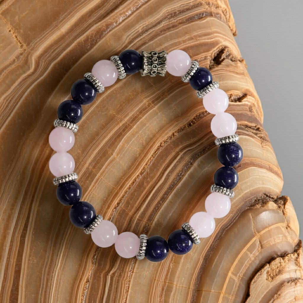 Ametist & Pembe Kuvars Doğal Taş Çakra Ve Manifest Bilekliği – Zarif ve Dengeleyici Tasarım