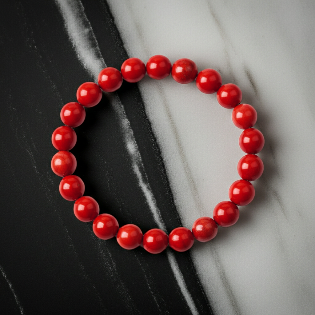 Ateşin Enerjisi: Koç Burcu 8mm Bileklik Sertifikalı Gerçek Kırmızı Jasper Doğal Taş