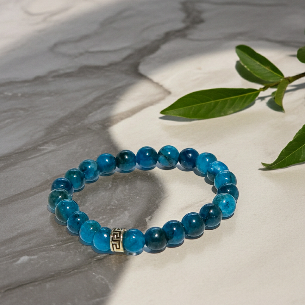 Apatit Doğal Taş Bileklik - Enerji Veren Şık Tasarım 8mm