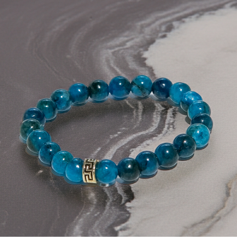 Apatit Doğal Taş Bileklik - Enerji Veren Şık Tasarım 8mm