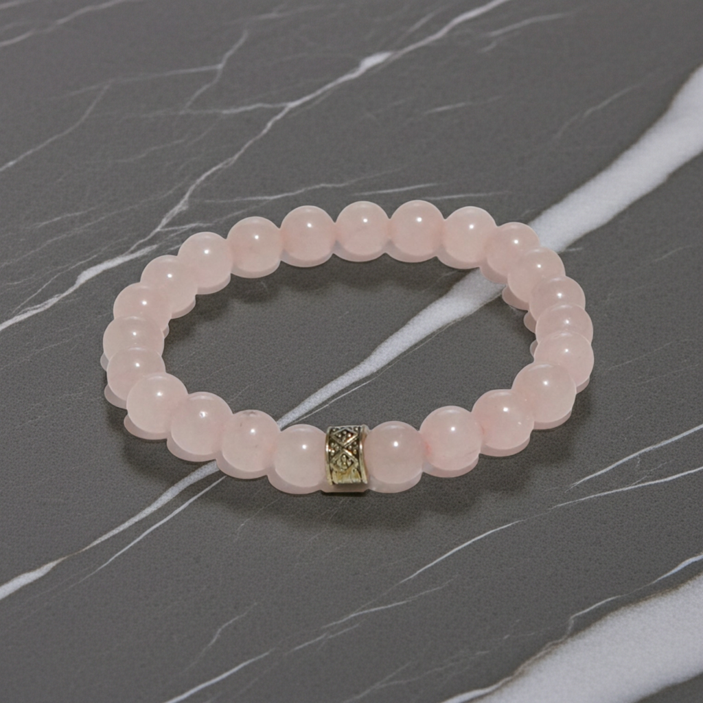 Koşulsuz Sevginin Enerjisi: Gül Kuvarsı Bileklik (8mm)