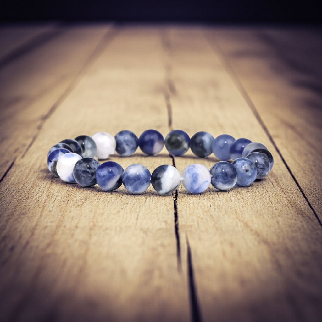 Parlak Sodalit Doğal Taş Bileklik: Mantık, Huzur ve İletişim Gücü