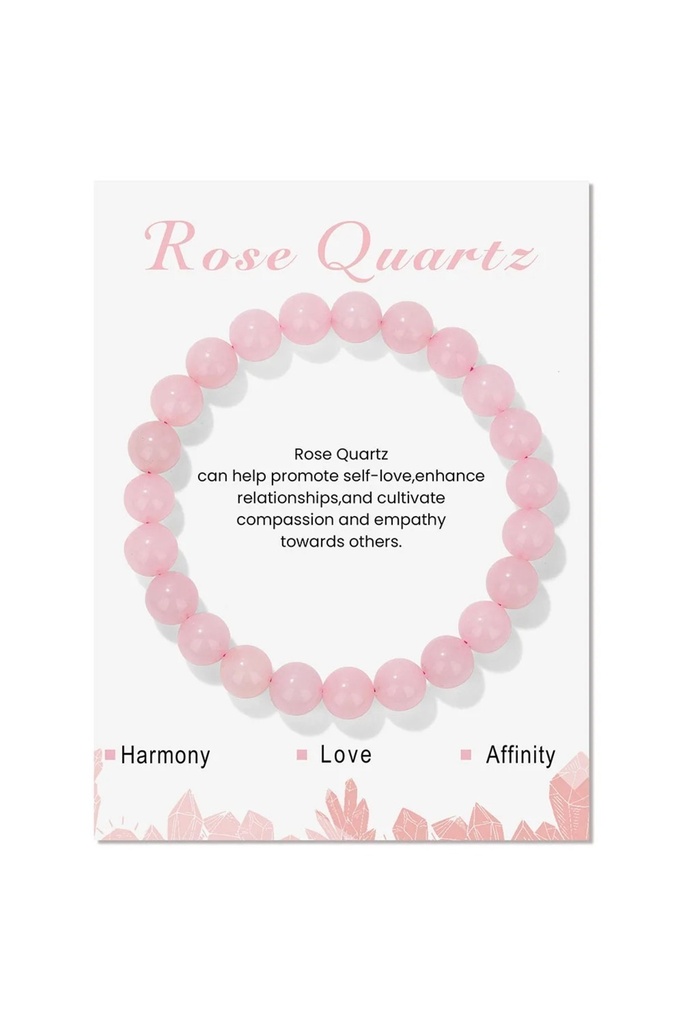 [TC-2025yeni37] Rose Quartz Bileklik - Kadın & Erkek Şık Kombin Tamamlayıcı 8mm