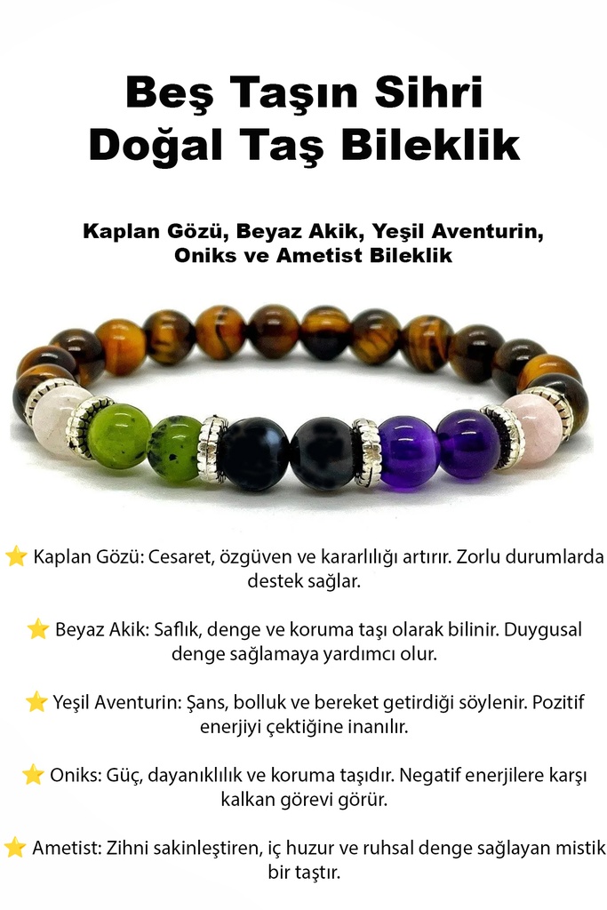 [TC-perlavitadenge1] Doğal Taş Çakra Bileklik Mistik Denge ve Elementsel Şıklık