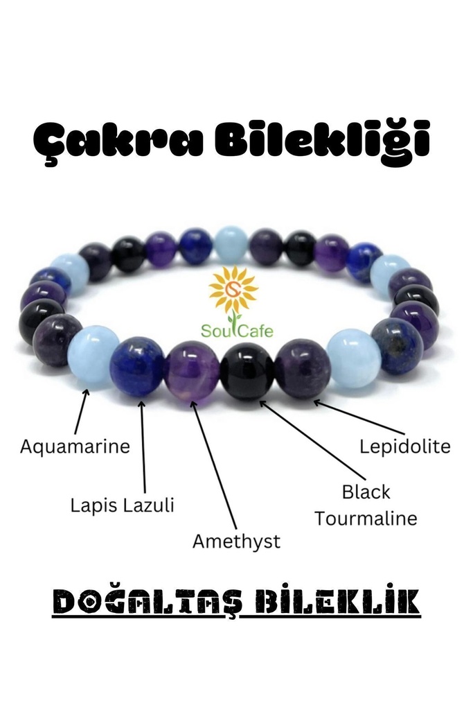 [TC-451515255] Doğal 7 Çakra Bilekliği Kristal Kuvars Ametist Lapis Lazuli Aventurin Kaplan Gözü Sitrin Akik