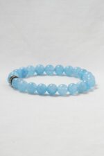Bileklik Doğaltaş Akuamarin Charm 8 mm - Huzur Başarı ve Pozitif Etki - Görsel 2