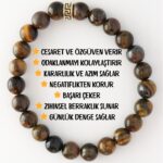 Bileklik Doğaltaş Kaplan Gözü Sertifikalı 8 mm - Cesaret Güç ve Odaklanma
