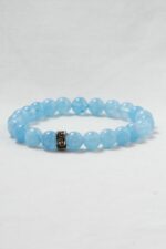 Bileklik Doğaltaş Akuamarin Charm 8 mm - Huzur Başarı ve Pozitif Etki - Görsel 4