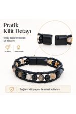 Premium Doğal Taş Tasarım Deri Bileklik Serisi – Gerçek Doğal Taş Akik - Görsel 4